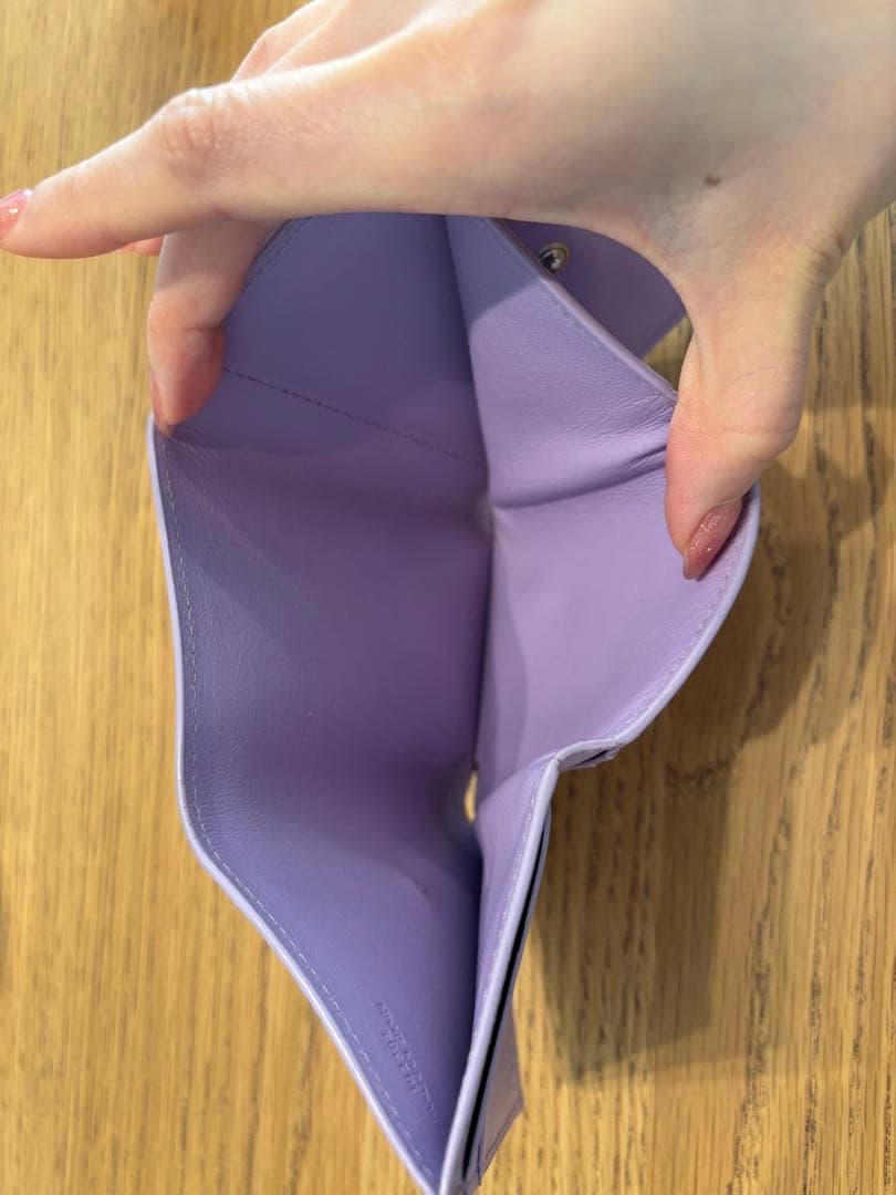 ロエベ アナグラム トライフォールドウォレット 三つ折り 財布 パープル