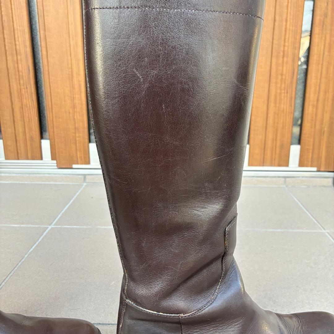 使用一度のみ 中古 プラダ PRADA 茶色 ロングブーツ サイズ24.5cm