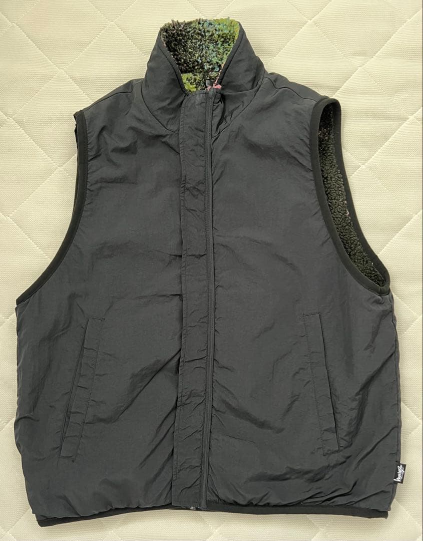 STUSSY JACQUARD DYE SHERPA VEST Sサイズ