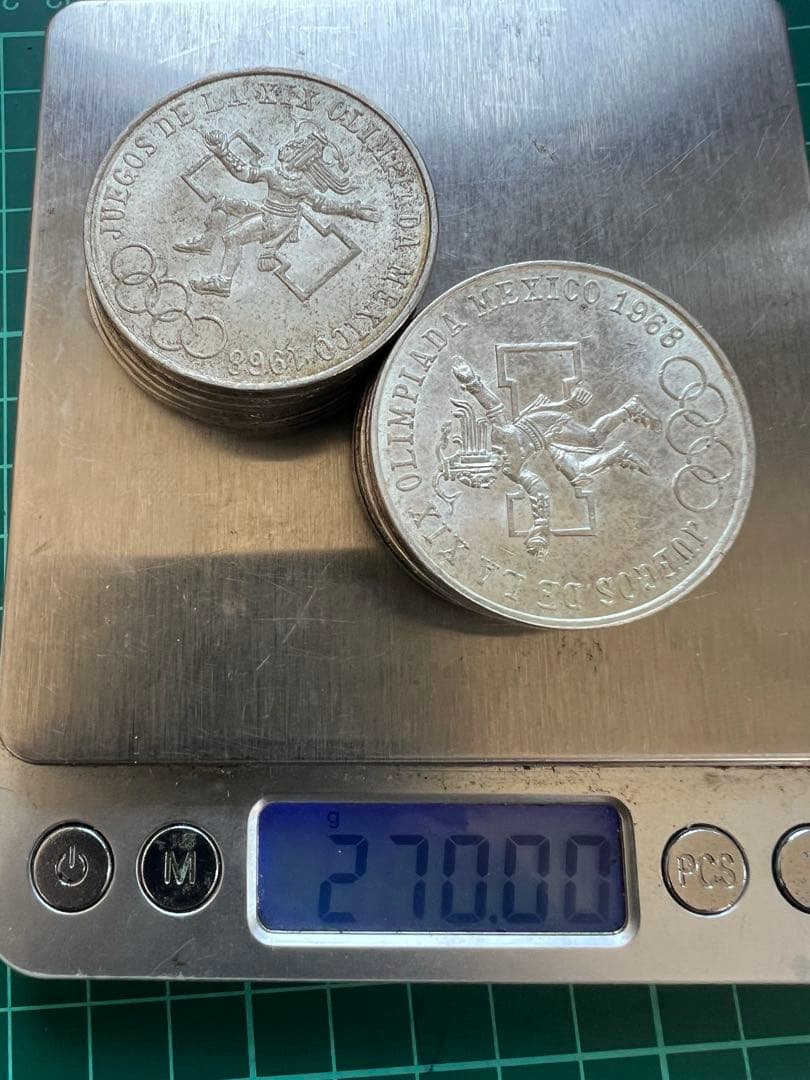 外国銀貨　メキシコ25P銀貨　12枚まとめロット