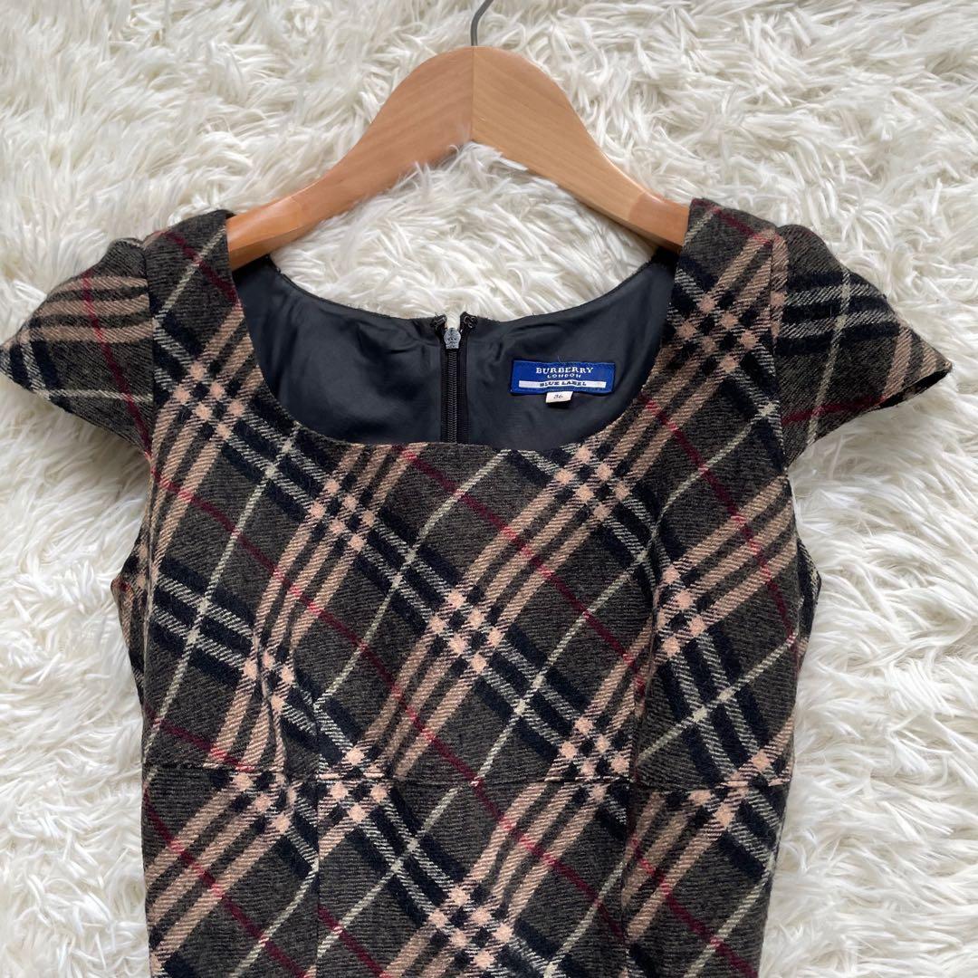 BURBERRY BLUE LABELブラウン系ノバチェックワンピース
