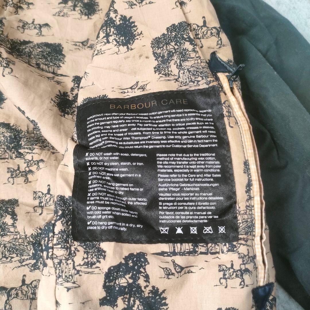 Barbour オイルドジャケット 総柄ライニング ネイビー