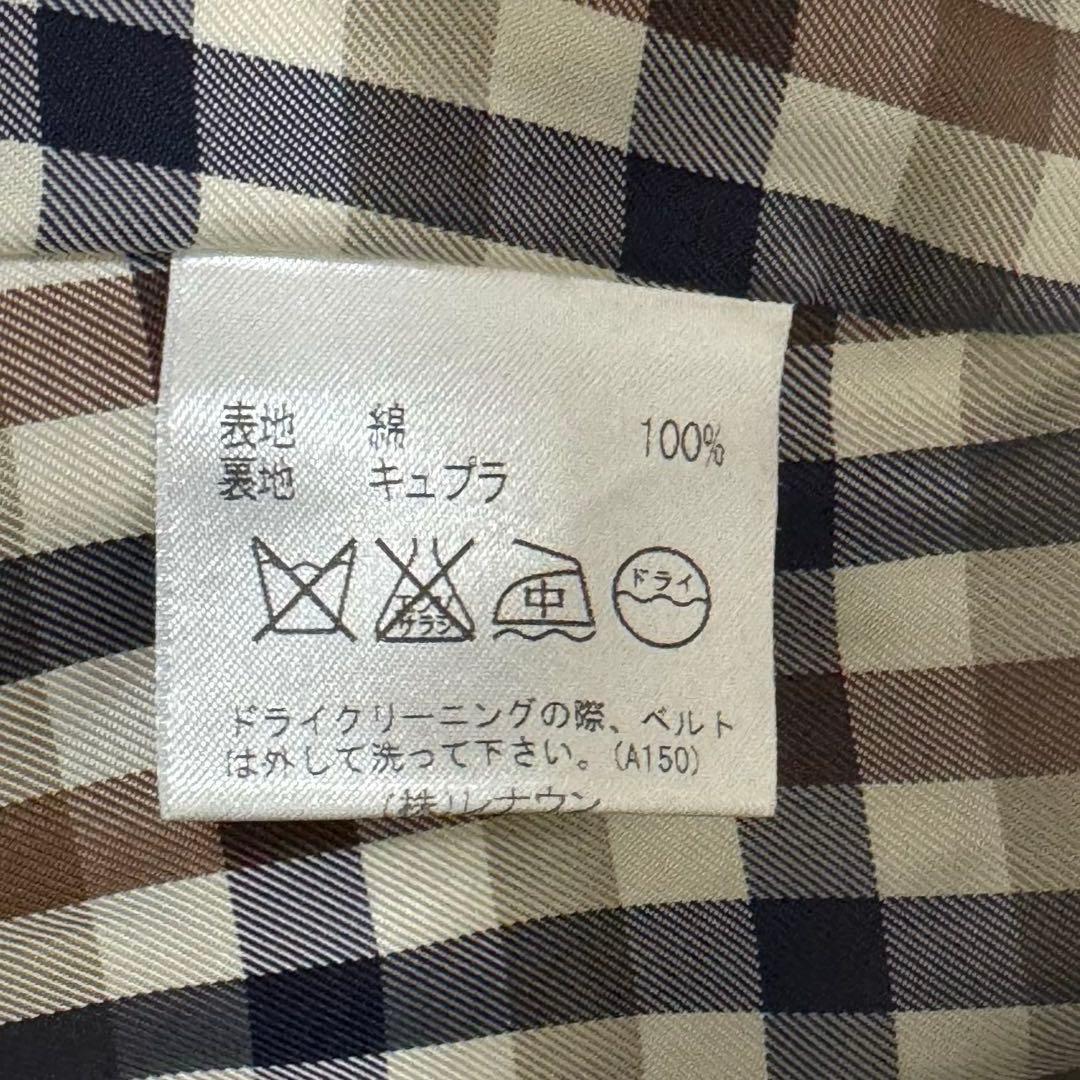 アクアスキュータム　トレンチコート　ハーフ　クラブチェック　サイズ10