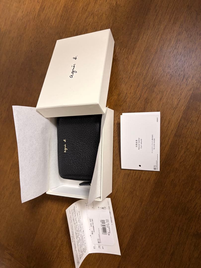 agnès b. ブラック 三つ折り財布