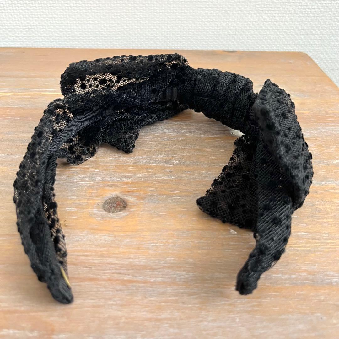 【美品❤︎】ジェニファーオーレット 黒ドットレースカチューシャ❤︎神崎恵さんおすすめ
