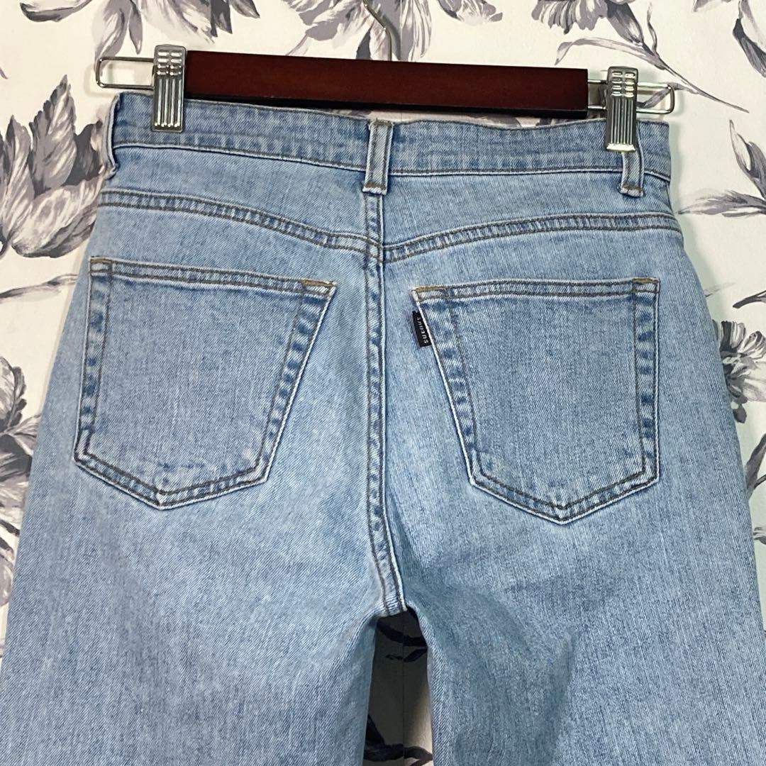 【anuans】セミフレア カットオフ デニム パンツ BLUE サイズ0