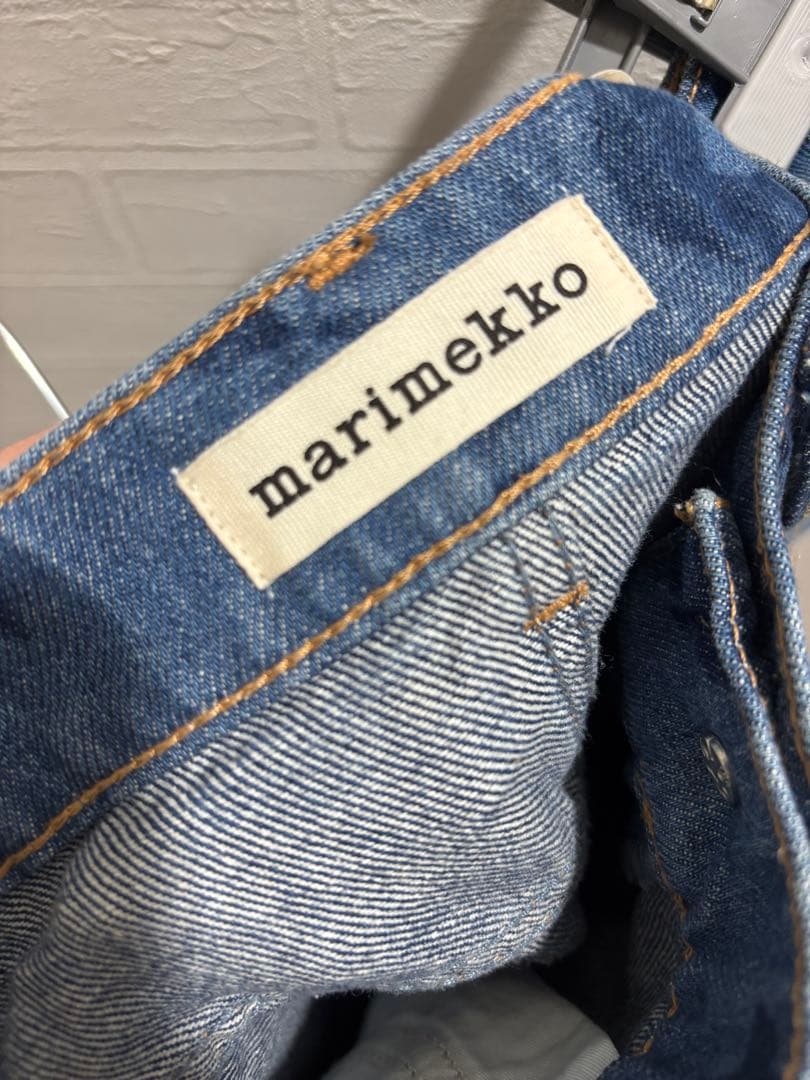 marimekko フラワーパターン デニムパンツ