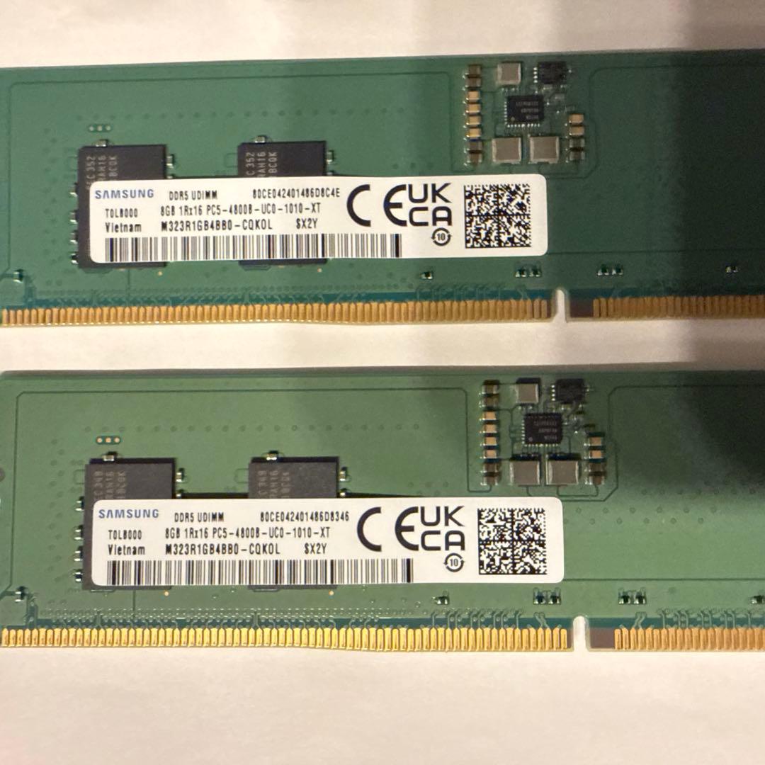 Samsung DDR5-4800 UDIMM 16GB（8GB×2）