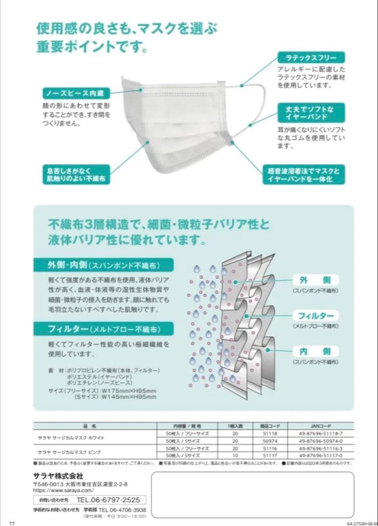 【10箱セット】サラヤ　サージカルマスク　Sサイズ　ホワイト
