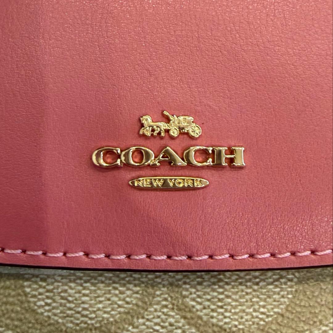 【新品未使用】COACH 財布　三つ折り　ピンク