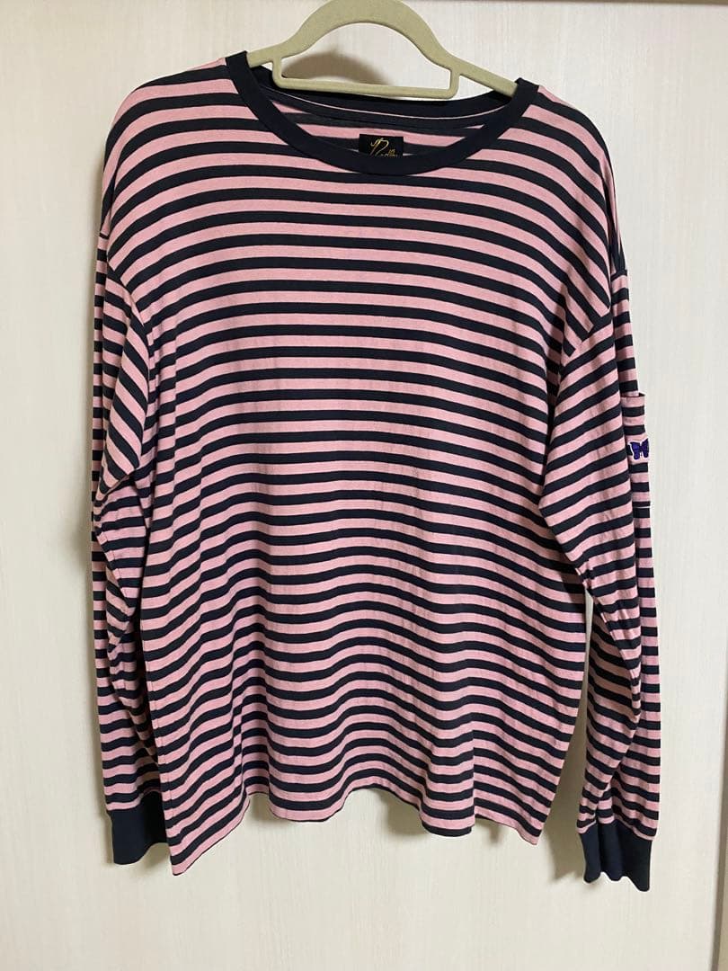 【深瀬着用】needles ロンT ボーダー 長袖 ピンク
