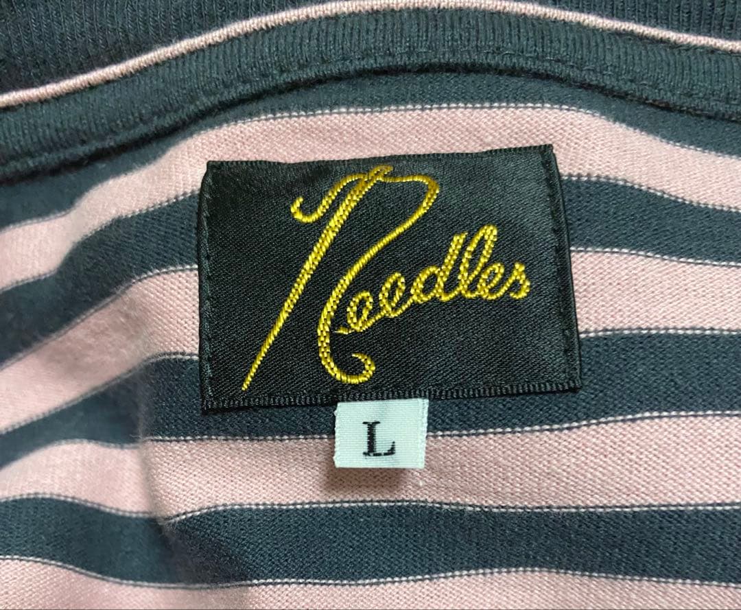 【深瀬着用】needles ロンT ボーダー 長袖 ピンク