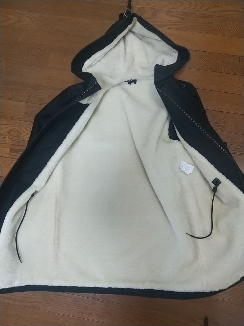 APC フード付きボアモッズコート ネイビー（紺色）