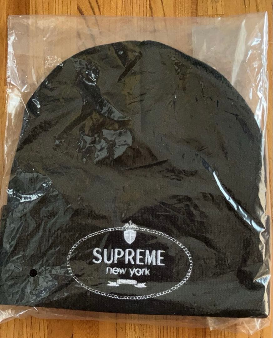 【新品】 Supreme Crest Beanie 黒