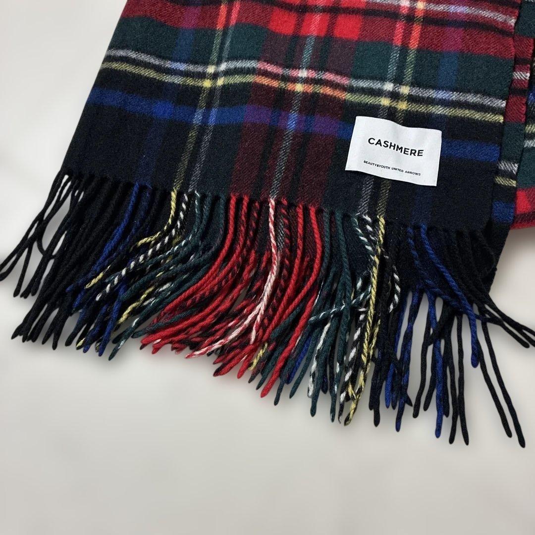 BEAUTY&YOUTH UNITED ARROWS カシミア　マフラー　黒　赤