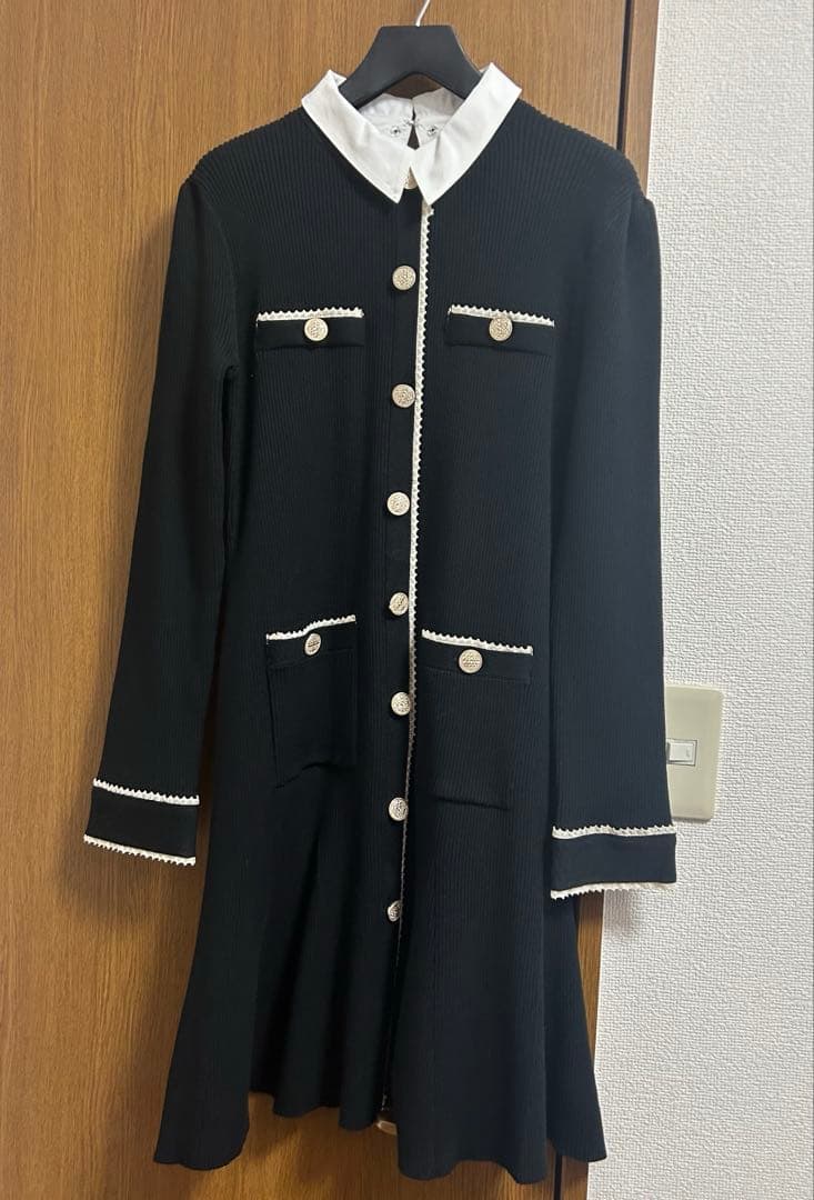 美品　アプワイザーリッシェ 衿付2way ニットワンピース