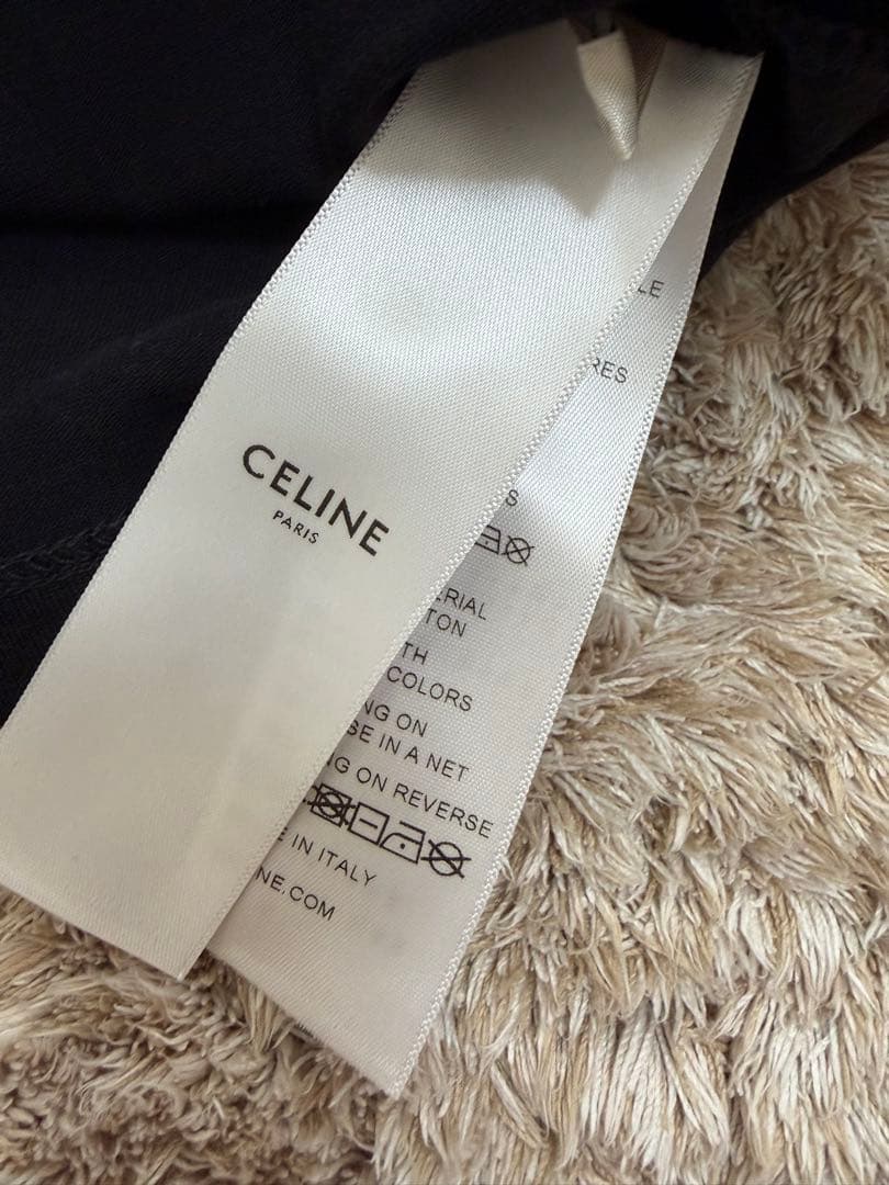 ドンくん 　　　　CELINE ロゴプリント Tシャツ XS 黒/黄色