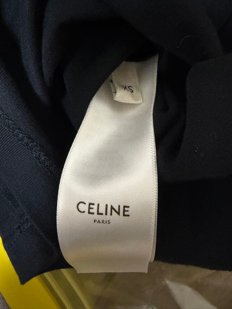 ドンくん 　　　　CELINE ロゴプリント Tシャツ XS 黒/黄色