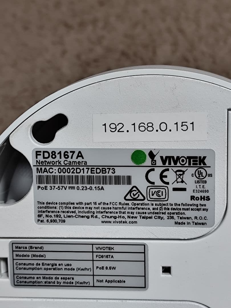 VIVOTEK FD8167A 防犯カメラ 3個セット