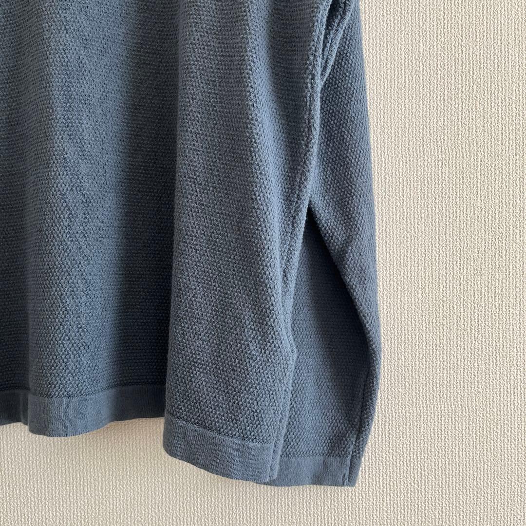 BATONER 青 長袖ポロシャツ