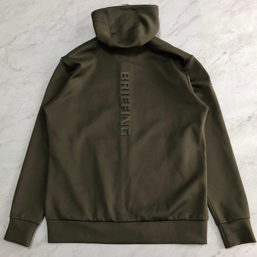 【未使用級】BRIEFING 3D LOGO PARKA ジッパー オリーブ L