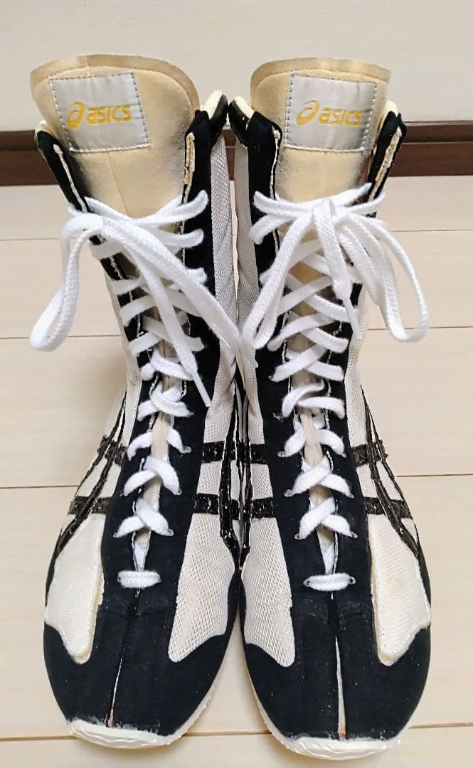 【ソール交換済】アシックス ボクシングシューズ 白ロング 27cm