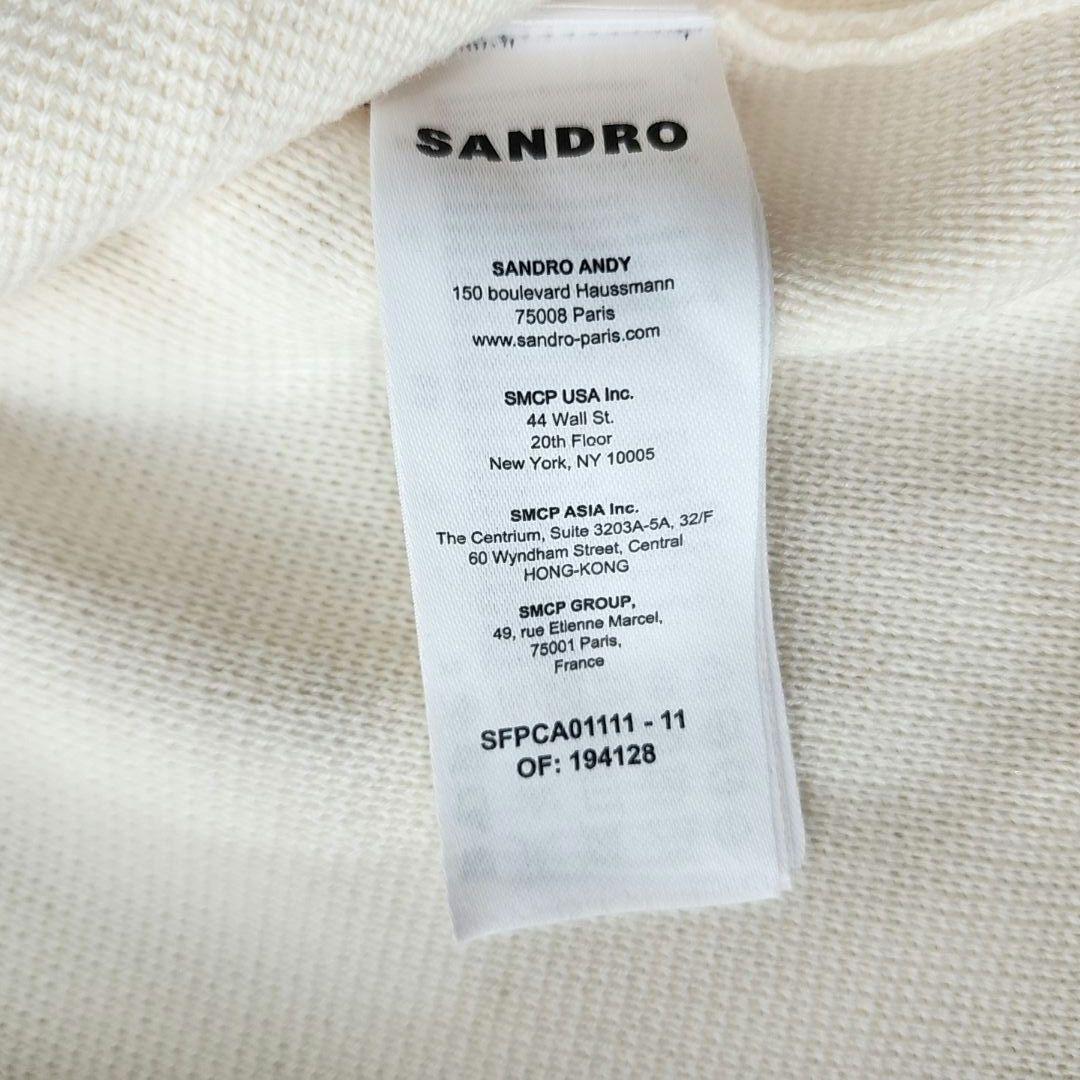 美品✨SANDROサンドロ　金ボタン　ラッフルカラーフリル襟　ニットカーディガン