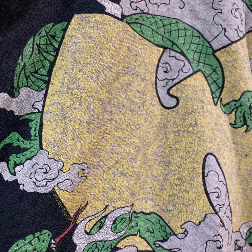 BGQO ラッパー Tシャツ ビンテージ 古着 黒 ウータンクラン 龍 神龍 蛇