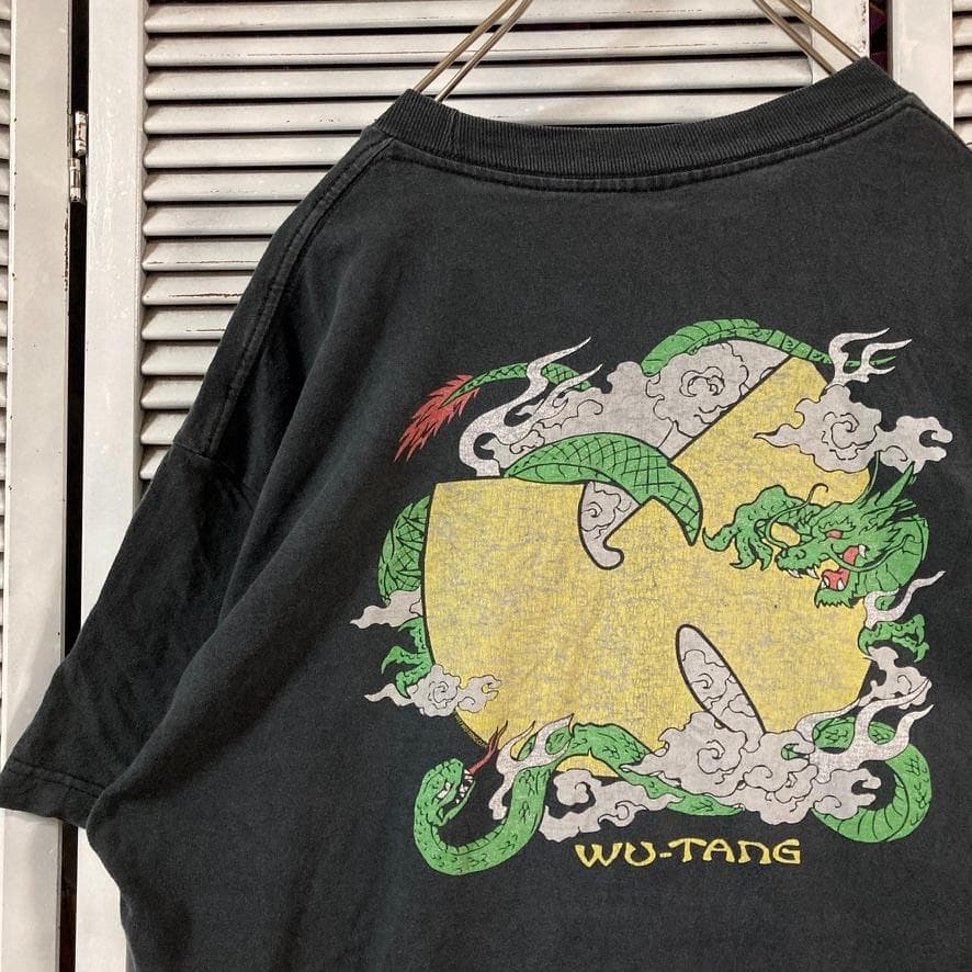 BGQO ラッパー Tシャツ ビンテージ 古着 黒 ウータンクラン 龍 神龍 蛇