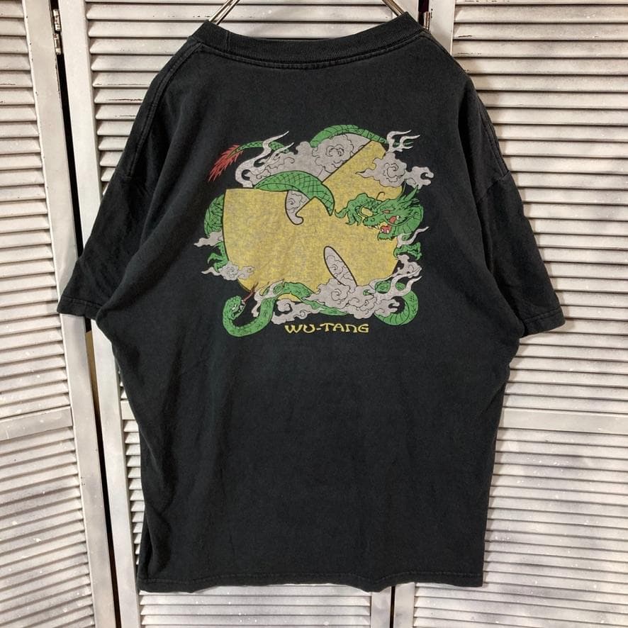 BGQO ラッパー Tシャツ ビンテージ 古着 黒 ウータンクラン 龍 神龍 蛇