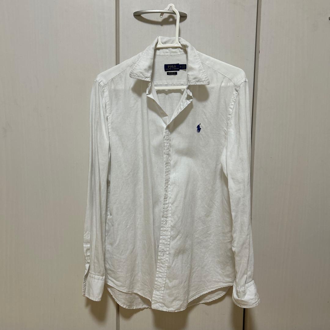 美品！POLO RALPH LAUREN ホワイト麻シャツM