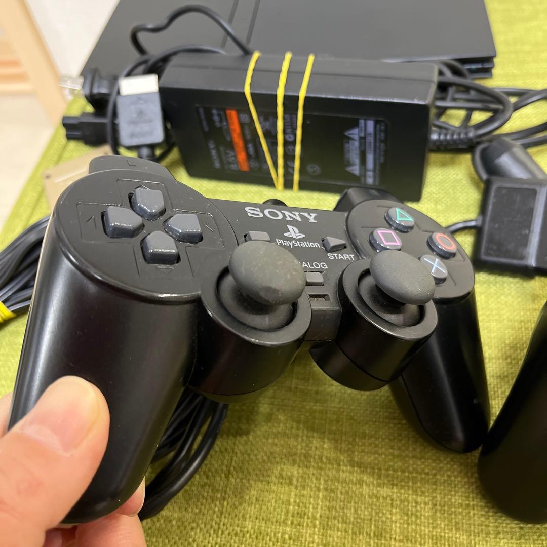 PS2　薄型　本体　ブラック　コントローラー　ケーブル