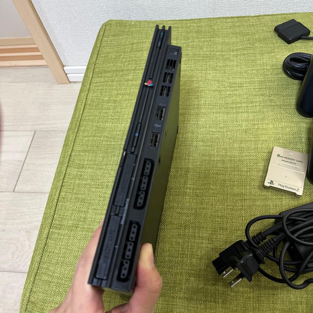 PS2　薄型　本体　ブラック　コントローラー　ケーブル