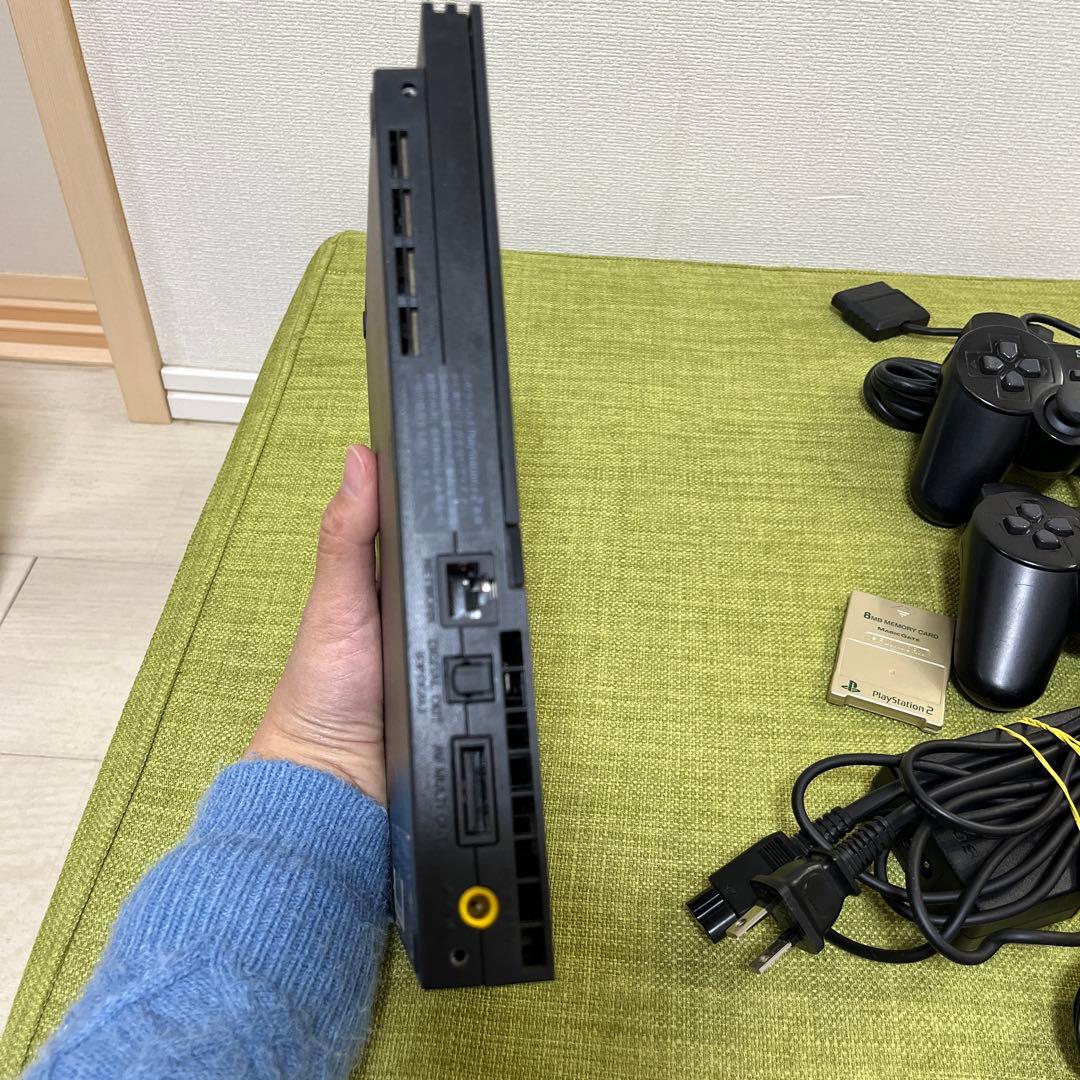 PS2　薄型　本体　ブラック　コントローラー　ケーブル