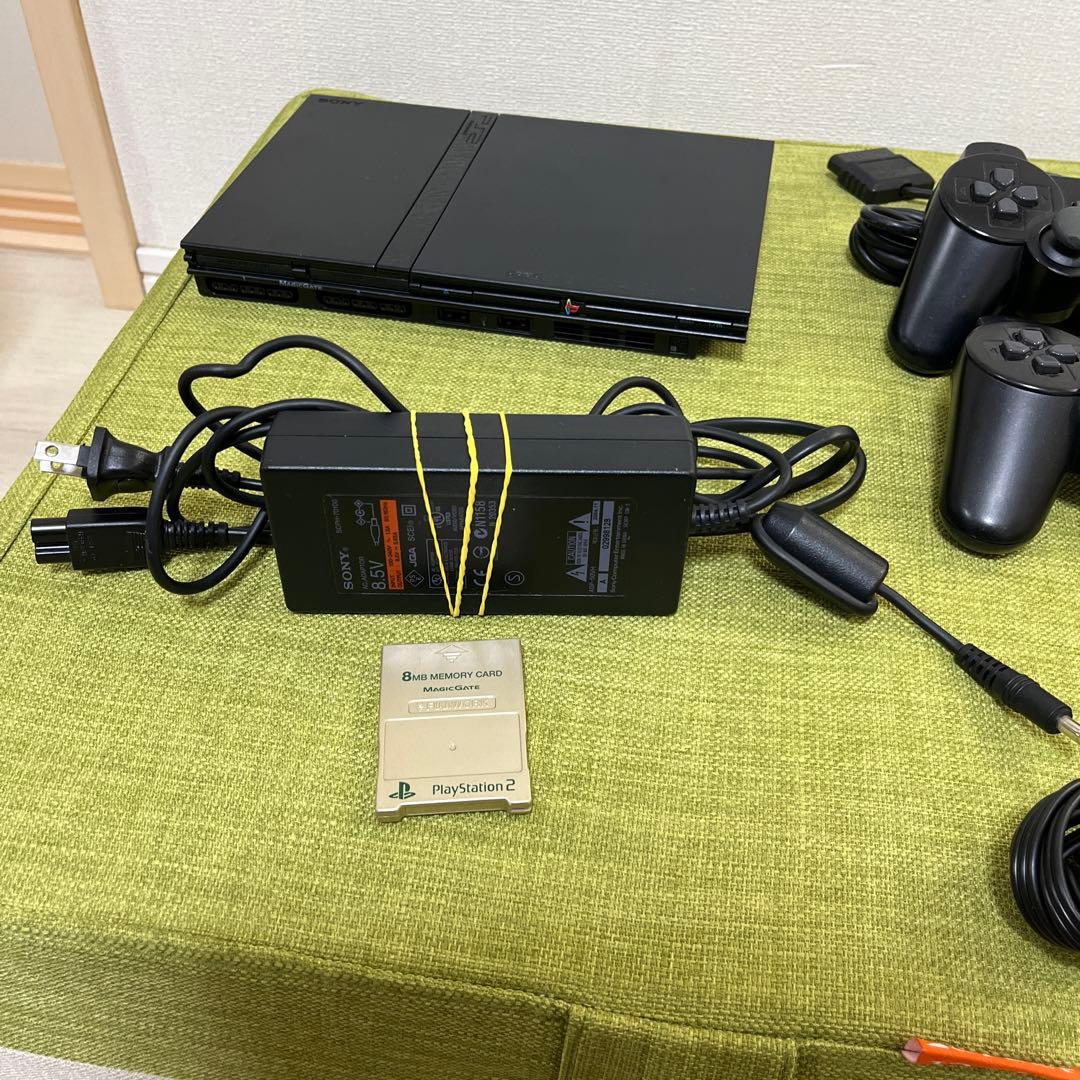 PS2　薄型　本体　ブラック　コントローラー　ケーブル