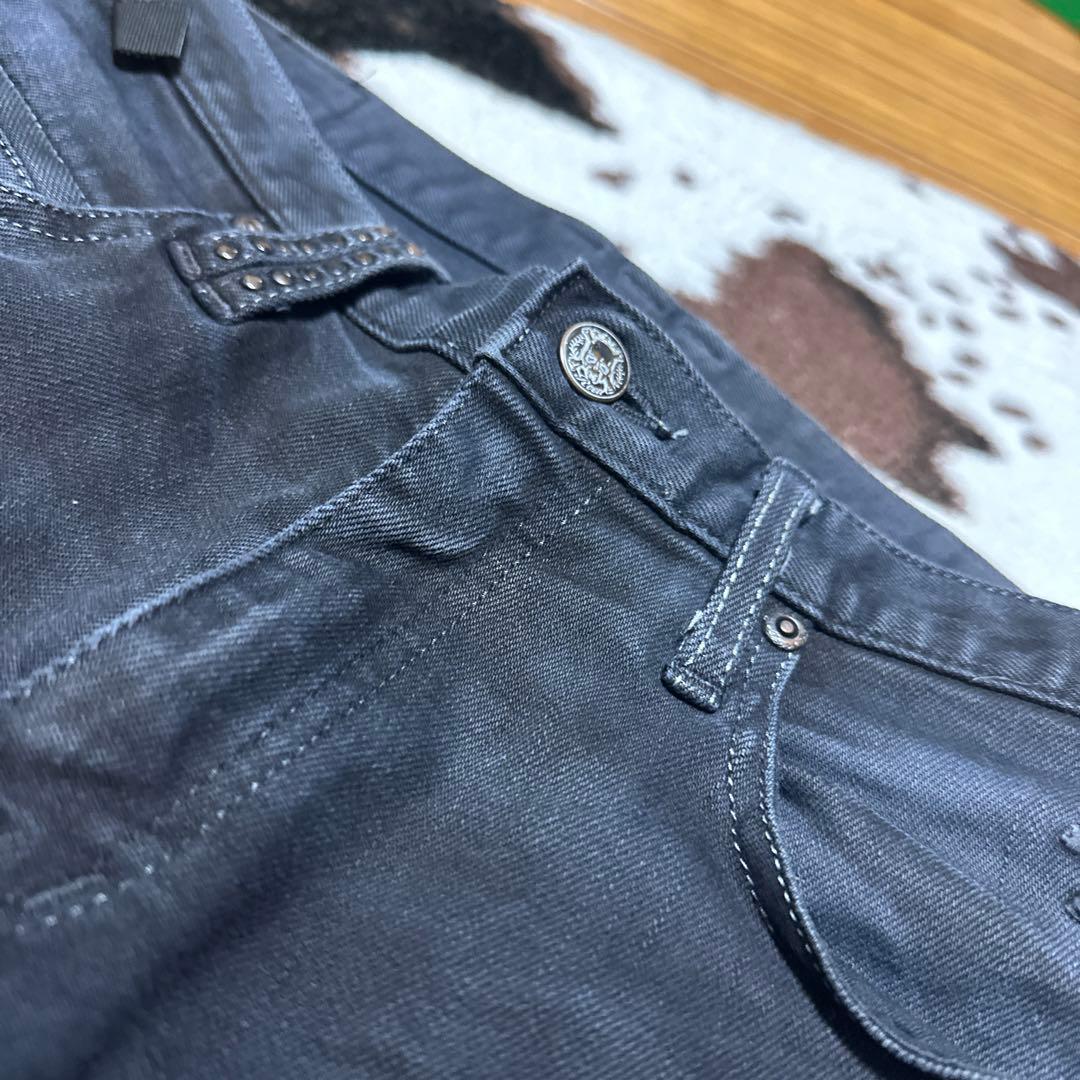 Roen ロエン　ブラックデニム　ジーンズ　34 Ｌ　スプレー加工
