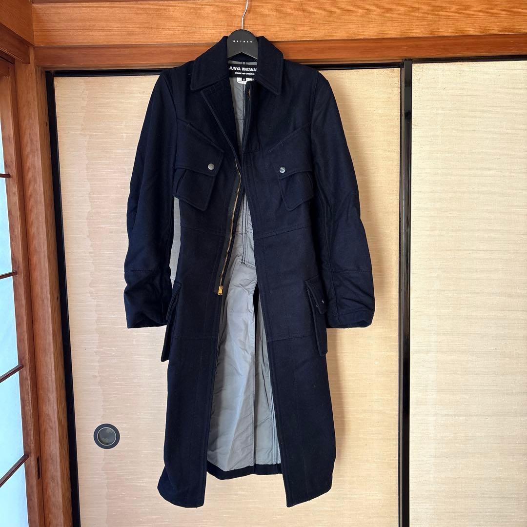 06awJUNYA WATANABE ネイビー ロングコート SS