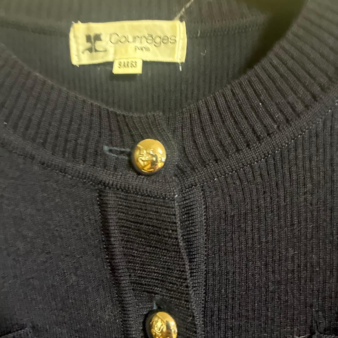 お値下げ致しました✨Courrèges ネイビー ボタン付きカーディガン