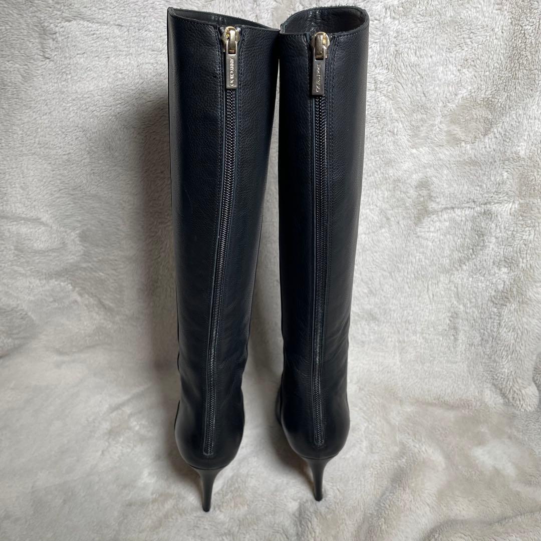 新品‼️Jimmy Choo ジミーチュウ　ロングブーツ　黒ブラック　レザー　本革