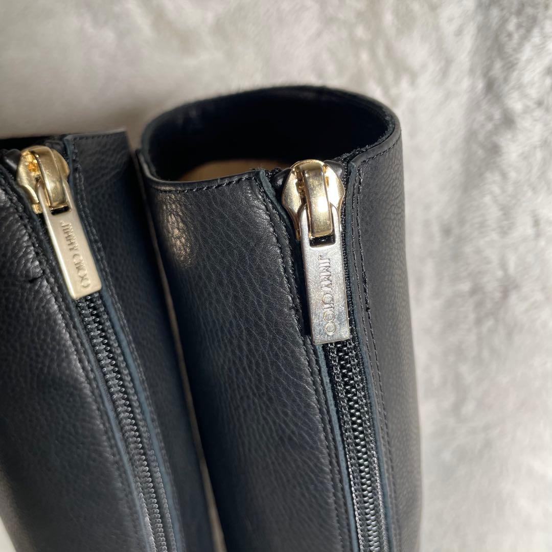 新品‼️Jimmy Choo ジミーチュウ　ロングブーツ　黒ブラック　レザー　本革