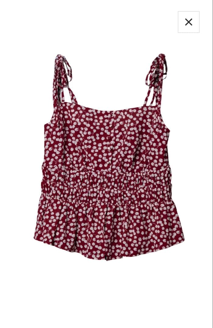 トップス Cherry Pattern Strap Top