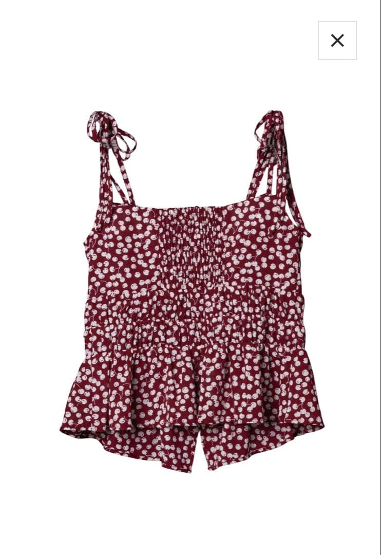 トップス Cherry Pattern Strap Top