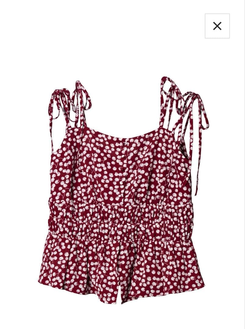 トップス Cherry Pattern Strap Top