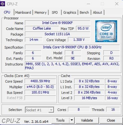 Intel Core i9 9900KF CPU 【動作確認済】