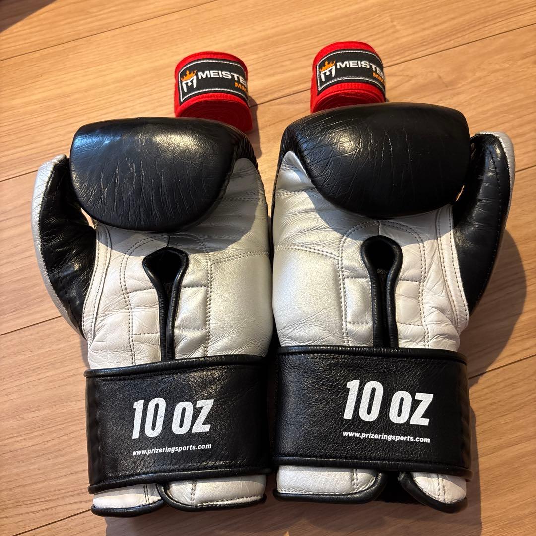 PRIZE RING ボクシンググローブ 10 oz と4.5m新品バンテージ