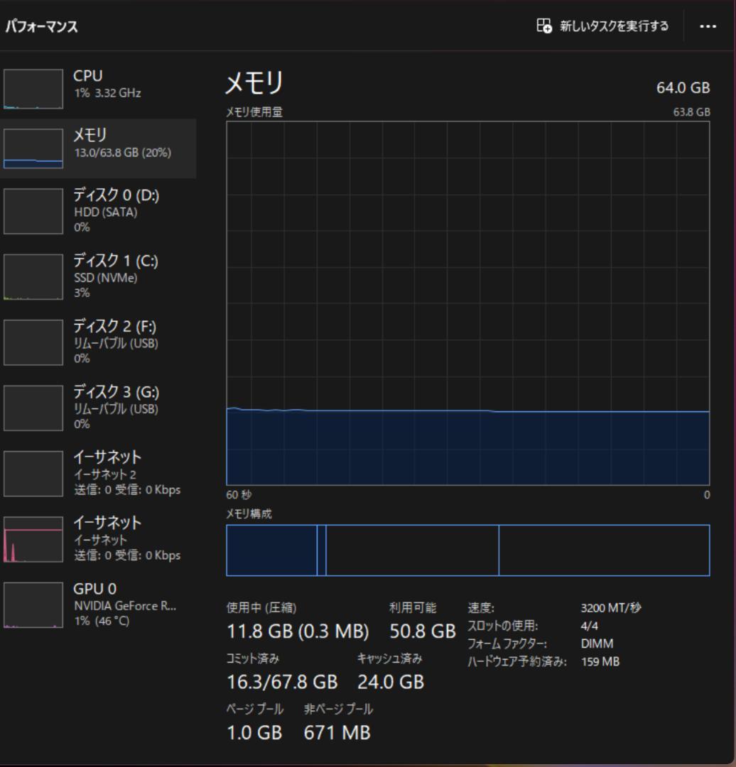 PCメモリ SK Hynixチップ32GB DDR4 3200MHz