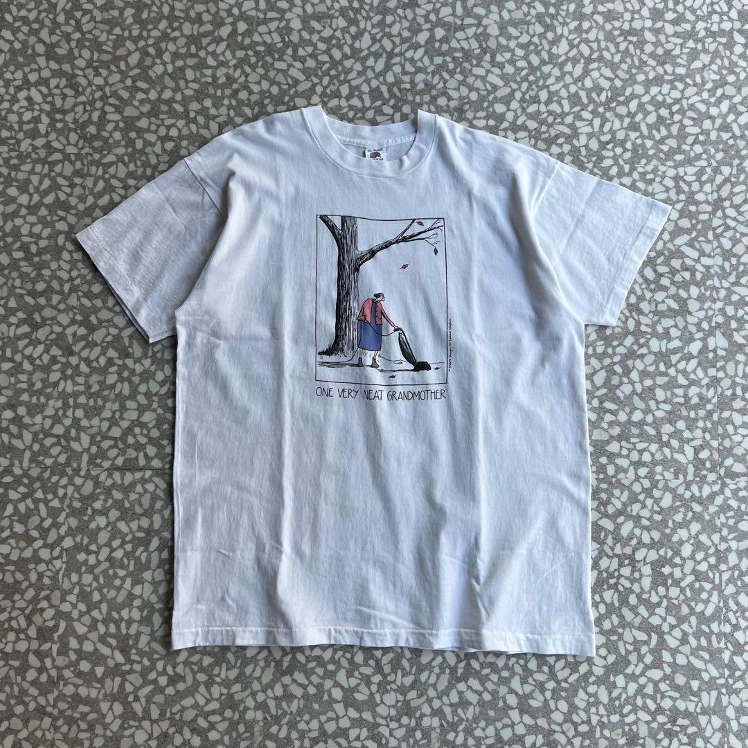 【フルーツボディ、几帳面なおばさん】フォトT古着メッセージTシャツ　有原みゆ紀