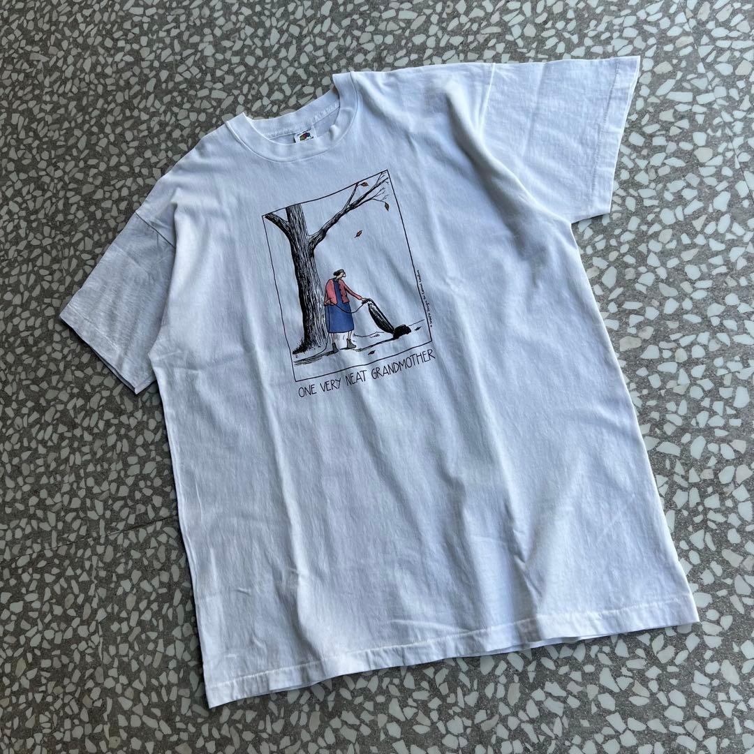 【フルーツボディ、几帳面なおばさん】フォトT古着メッセージTシャツ　有原みゆ紀
