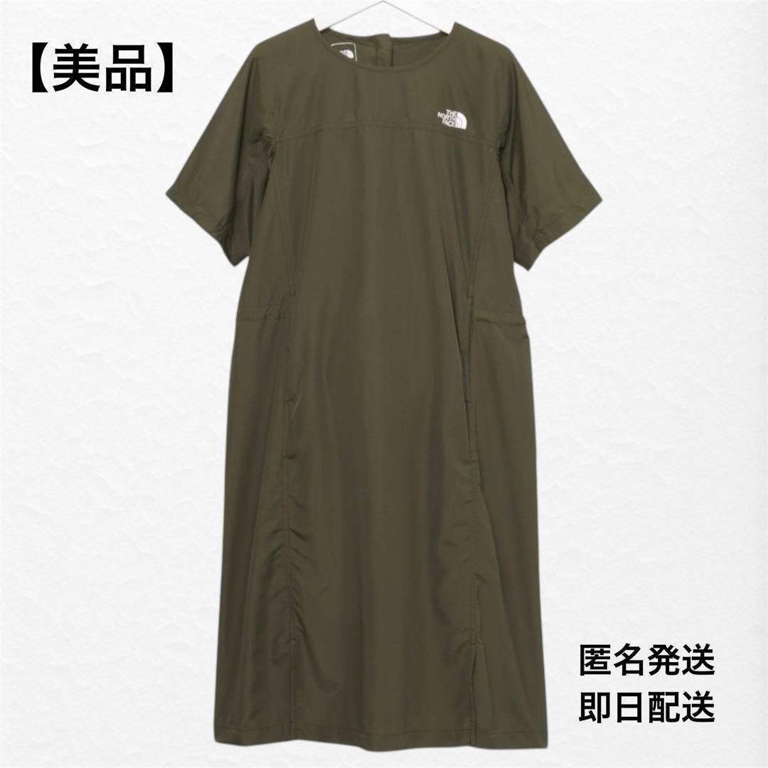 美品✨ノースフェイス カルカワンピース クールネック UV撥水 ニュートープ M