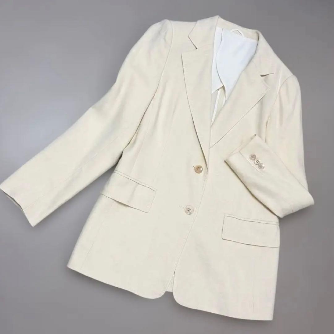 【美品✨ストレッチ 近年】 ANAYI リネン混 テーラードジャケット アナイ